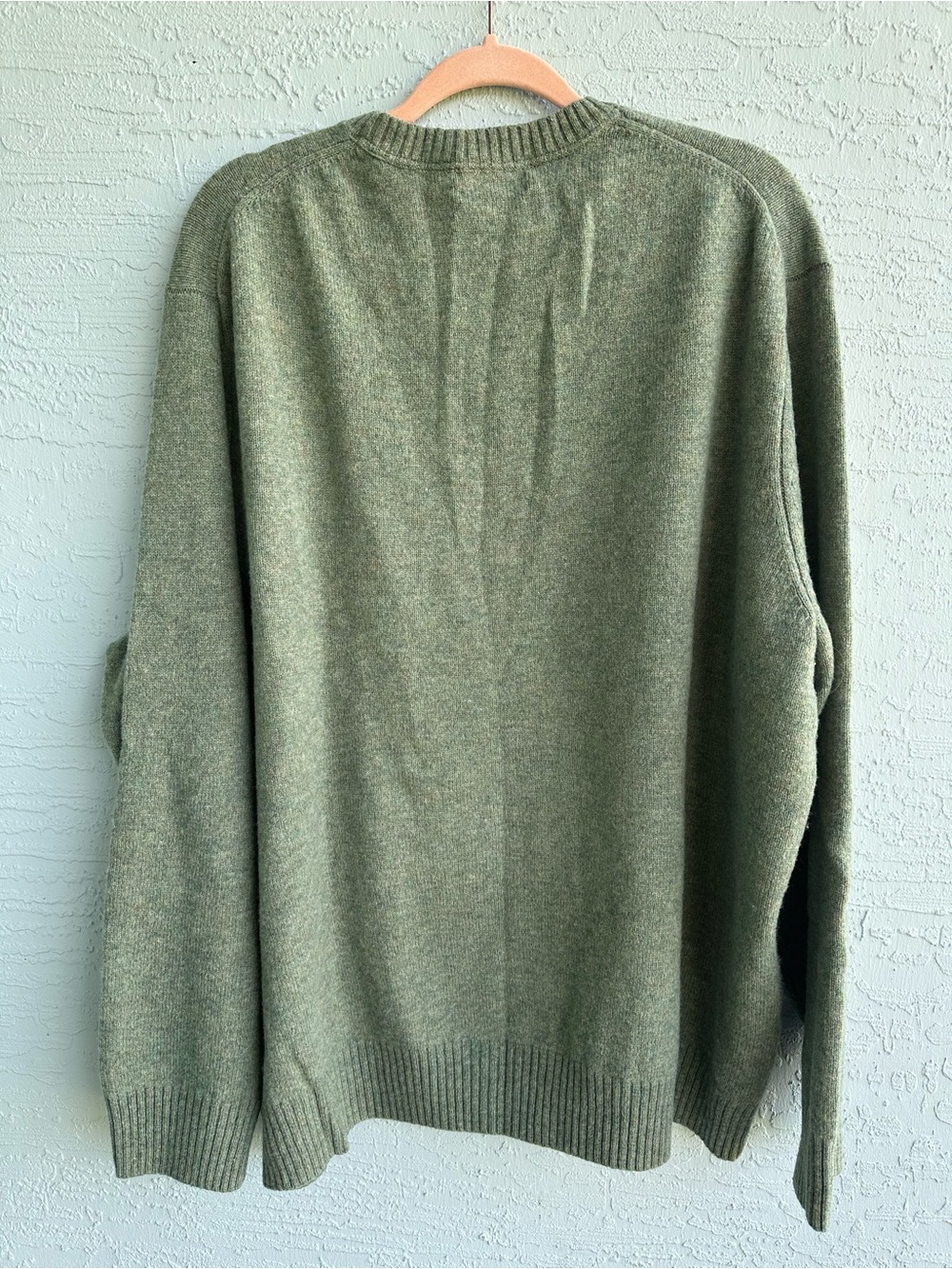 Lands end men’s green lambsWool sweater size xxl - Picture 2 of 5
